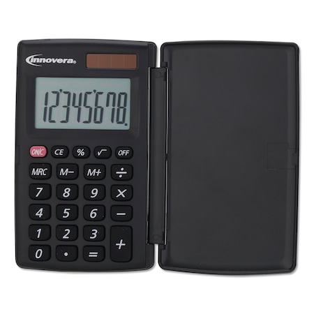 Innovera Pocket Calculator 15921 with Hard Shell Flip Cover, 8-Digit, LCD IVR15921